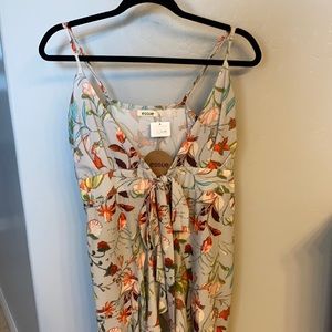 Floral high low wrap dress